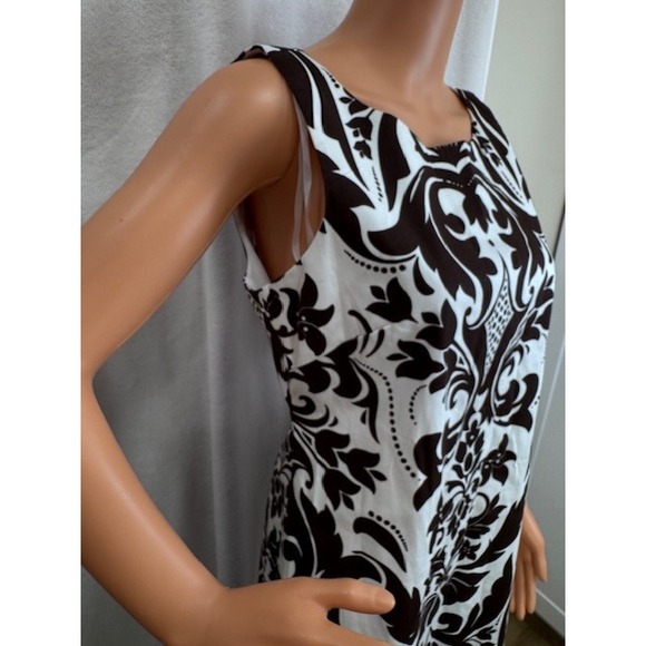 NEW B Smart brown white filagree pattern sleeveless mini‎ business dress Size 10 - Picture 3 of 8